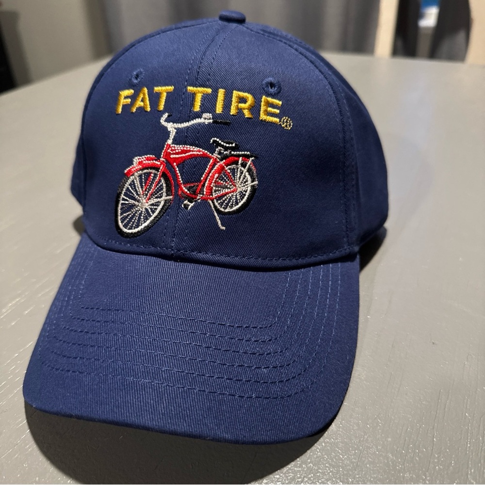 New Belgium Brewing Co. Fat Tire Embroidered Blue Hat Adjustable Leather Strap